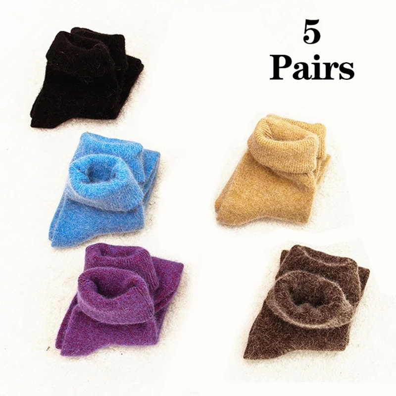 5 пар шерстяных носков для женщин; сезон осень-зима; плотные повседневные короткие носки высокого качества; теплые зимние носки; Calcetines Meias