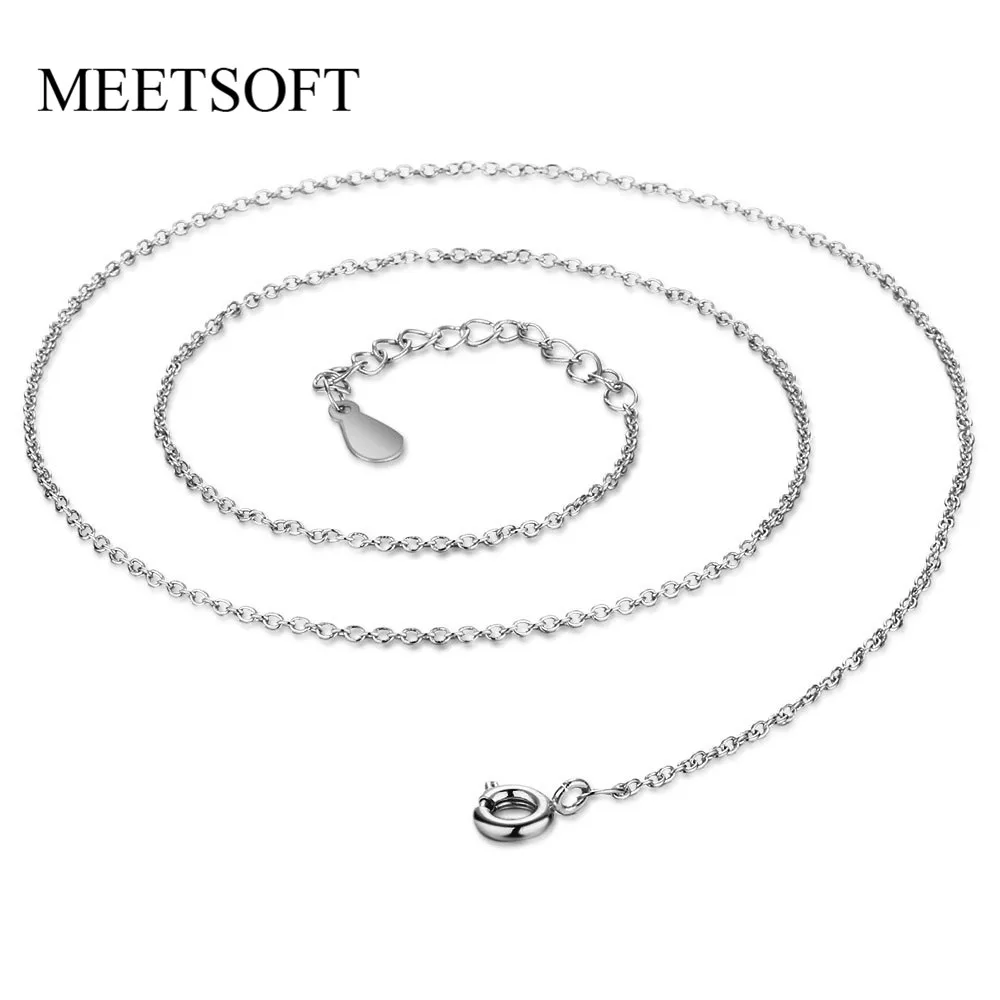 MEETSOFT Silver Plated Pendant Necklac Minimalist Clavicle Chain Female Smiple Multicolor Extension chain Accessories Gift | Украшения и