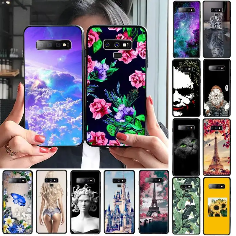

Eiffel Tower Starry Camouflage Rose Flower Animal Cat Dog Phone Case for samsung A 50 51 71 31 21 30 S 20 9 note 20 J4 2018