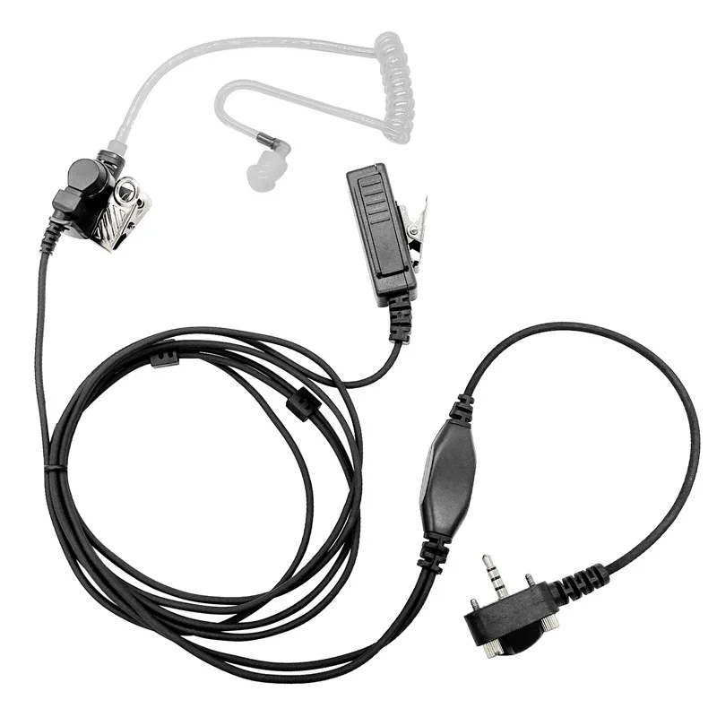 FBI Surveillance Earpiece Acoustic Tube Headset with PTT Mic, for Yaesu Vertex Two Way Radio, VX-261, VX-451, VX-230, VX-231