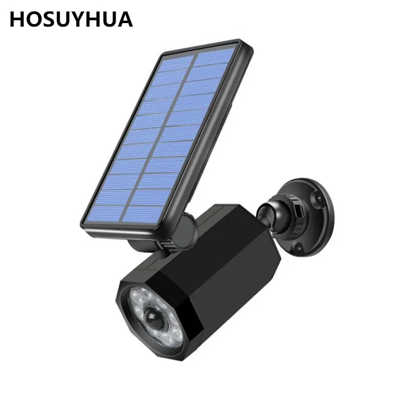 Outdoor Solar Lamp Simulation Monitoring Fake Camera PIR Motion Sensor Wall Light Waterproof Solar Sunlight Garden Street Lamp. led monitoring fake camera solar light simulation solar garden lamp 2400mah 77 ledhuman body induction motion sensor street spot