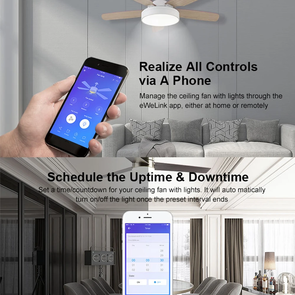 SONOFF-IFan03+ RM433+ база Wi-Fi потолочный вентилятор светильник управление Лер Интеллектуальный переключатель Светодиодная лампа умный контроль для google home alexa гнездо