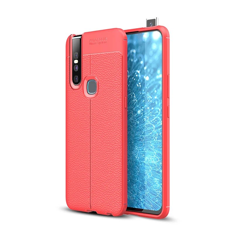 red Роскошный ПУ; кожа; силикон Coque Телефон задняя крышка Крышка для Vivo x20 plus x21 i x21i x23 x27 pro мягкие резиновые силиконовые чехлы funda - Цвет: red