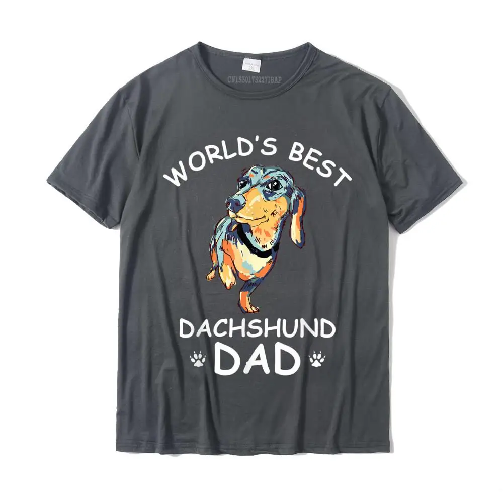 cosie Printing Round Neck T-Shirt Summer Tops & Tees Short Sleeve for Men Plain Pure Cotton Design T Shirts Wholesale World's Best Dachshund Dad Funny Papadog Dog Lover Cute Gift T-Shirt__MZ23742 carbon