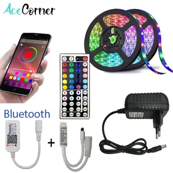 

Acecorner 15M LED Strip Lights RGB 5050 SMD Flexible Ribbon Fita Tape Diode DC 12V Bluetooth Remote Control Waterproof for Home