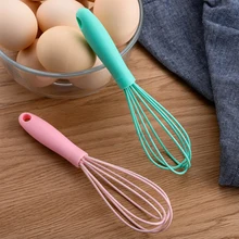 

Kitchen Silicone Whisk Non-Slip Easy to Clean Egg Beater Milk Frother Kitchen Utensil Kitchen Accessories Baking Egg Beater Tool