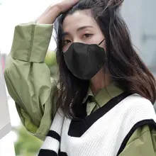 Зимняя мода для взрослых детей, одноцветная Пылезащитная маска с регулируемой пряжкой, эластичная Ушная петля, 4 слоя, моющаяся, ветрозащитная, муфельная