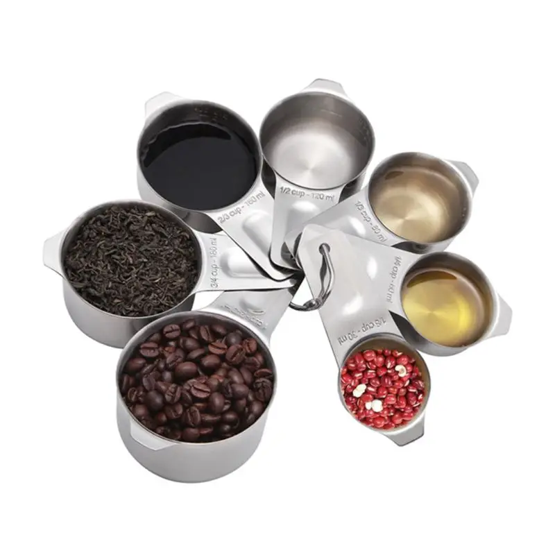 7pcs/set Stainless Steel Durable Measuring Cups Kitchen Cooking Baking Spoons Accessories kichen accessories