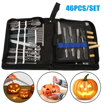 

46pcs Culinary Carving Tool Set Fruit Vegetable Food Garnishing Cutting Slicing Garnish Tools Kit LAD-sale