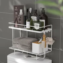 

Toilet Water Tank Storage Rack Iron Toilet Punch-Free Multifunctional Storage Rack Bathroom Toilet Upper Shelf shelf organizer
