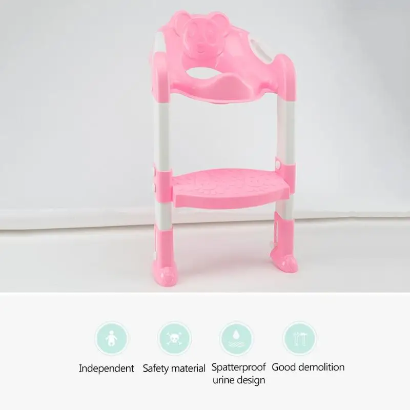 Складное детское сиденье для унитаза с регулируемой лестницей