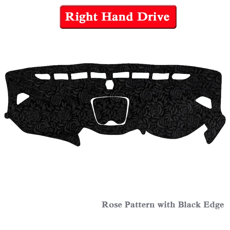 Rose Black RHD Автомобильный Стайлинг приборной панели Избегайте света Pad Инструмент крышка платформы коврики Роза для hyundai Sante Fe IX45 DM 2013- LHD& R Анти-пыль - Название цвета: Rose Black RHD