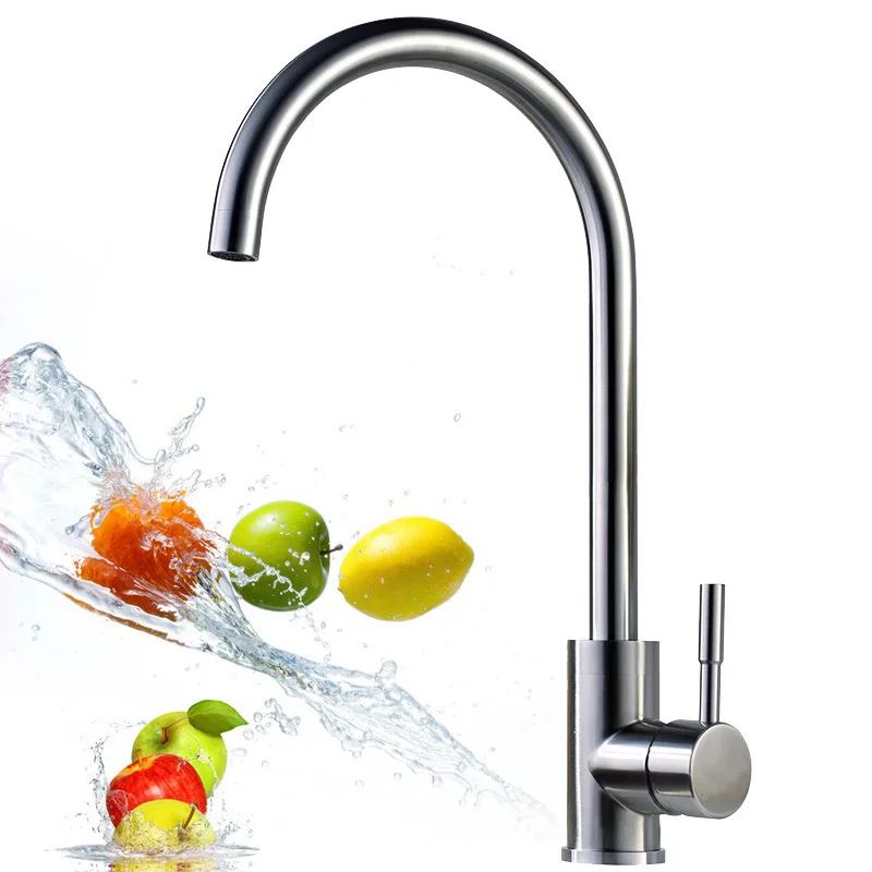 

Stainless Steel Faucet Lead-Free Kitchen Sink Cold Wash Kitchen Faucet 304 Kitchen Faucet