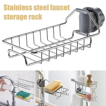 

Faucet Sponge Holder Sink Organizer Drainer Faucet Hanging Storage Rack for Bathroom Kitchen H99F