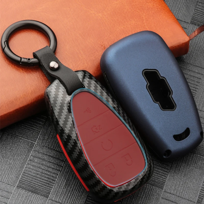 

Carbon Fiber Matte Car Key Case For chevrolet cruze spark camaro Volt Bolt Trax Malibu Car Remote Key Case Cover new