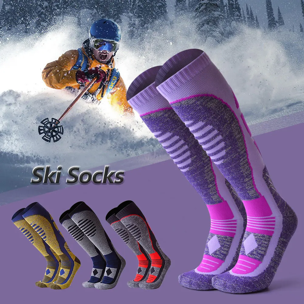 

Outdoor Sports Winter Warm Thickened Ski Socks Over-the-Calf Socks for Skiing Snowboarding Cycling Socks Outdoor Accessories