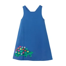 Little maven/платье без рукавов с аппликацией в виде животных для маленьких девочек от 2 до 7 лет г. Летнее нарядное элегантное платье для маленьких девочек, одежда