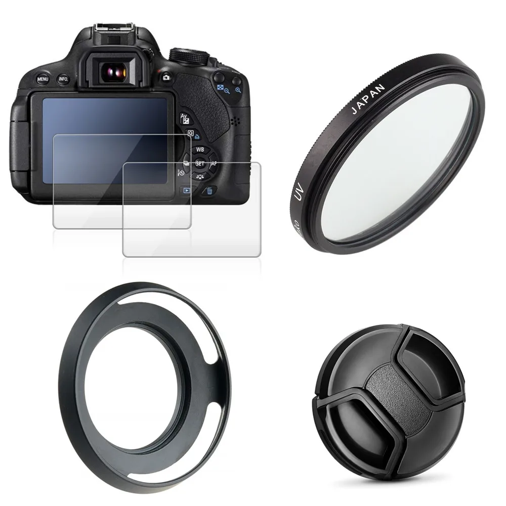УФ фильтр 40 5 мм + крышка для объектива 2 Защитных стекла Sony A6400 A6300 A6100 A6000 A5000 камера