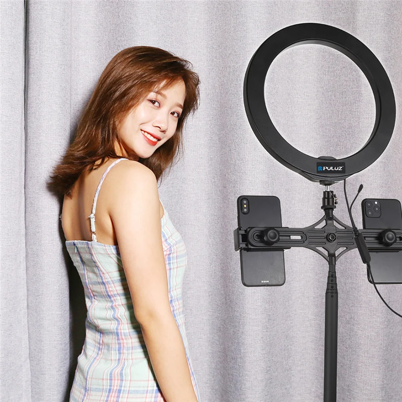 10.2 Inch 26cm Ring Light Dimmable RGB Ring Light Set with Phone Clamp and Remote for Makeup Video Lamparas 40NOV2715