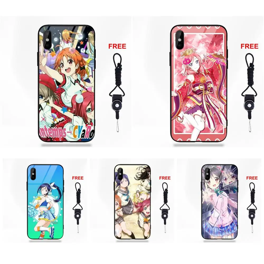 Мягкая рамка из ТПУ с изображением девушки японского аниме Love Live + крышки