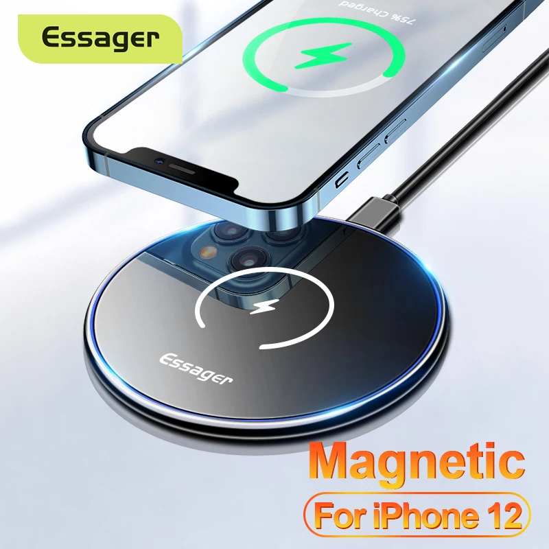 Essager 15W Qi Magnetic Wireless Charger For iPhone 12 Pro Max Mini Fast Induction Magsafing Wireless Charging Pad For Samsung