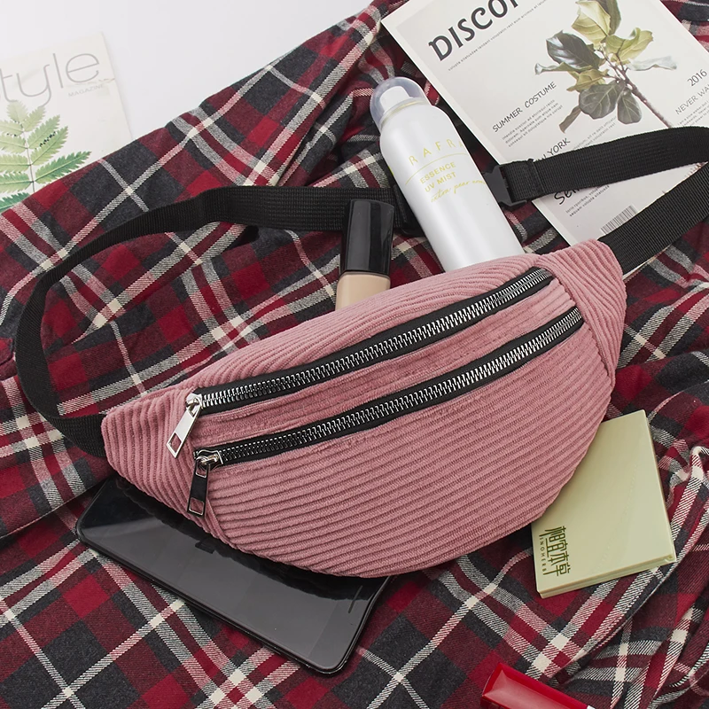 Riñonera de PANA con cinturón para mujer, bolso de pecho de viaje, de invierno