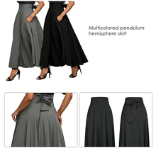 Новые летние Высокая талия плиссированные юбки женские Винтаж расклешенные брюки с широкой юбкой атласная Элегантный дизайн зимняя обувь со складками, ботильоны-Длина