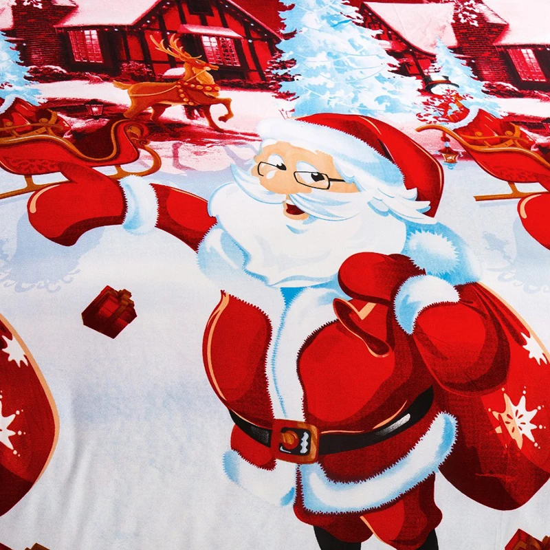 Новые 3D Рождественские простыни Санта Клаус Лось снежинки счастливый подарок мультфильм милый Спальня Мягкий комфорт кровать из четырех частей