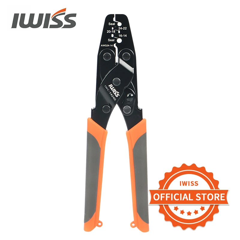 IWISS Non Insulated Open Barrel Terminal Crimp Tool-Wire Crimper Plier for Molex,Delphi,AMP/Tyco,Harley,PC/Computer 24-14AWG IWISS Non Insulated Open Barrel Terminal Crimp Tool-Wire Crimper Plier for Molex,Delphi,AMP/Tyco,Harley,PC/Computer 24-14AWG