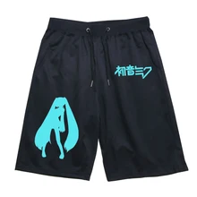 Для мужчин и женщин бег трусцой короткие брюки Новая мода Hatsune Miku Повседневные Дышащие Брюки брюки высокого качества