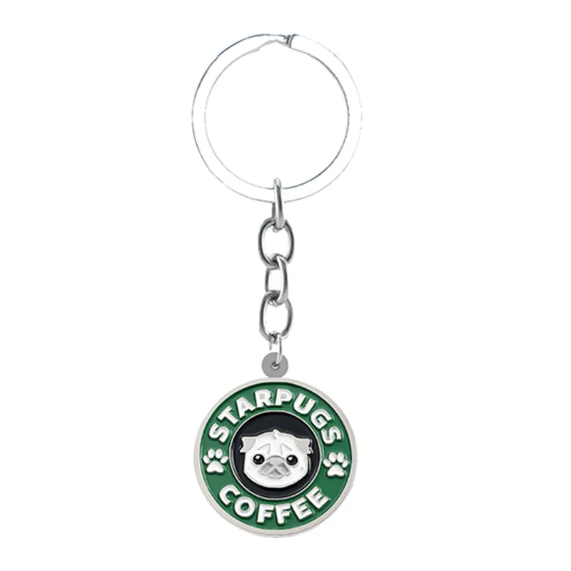 TAFREE Cat Coffee Cup Cartoon Shape Personality Keychain Jewelry Epoxy Backpack School Bag Resin Keychain Fashion Pendant