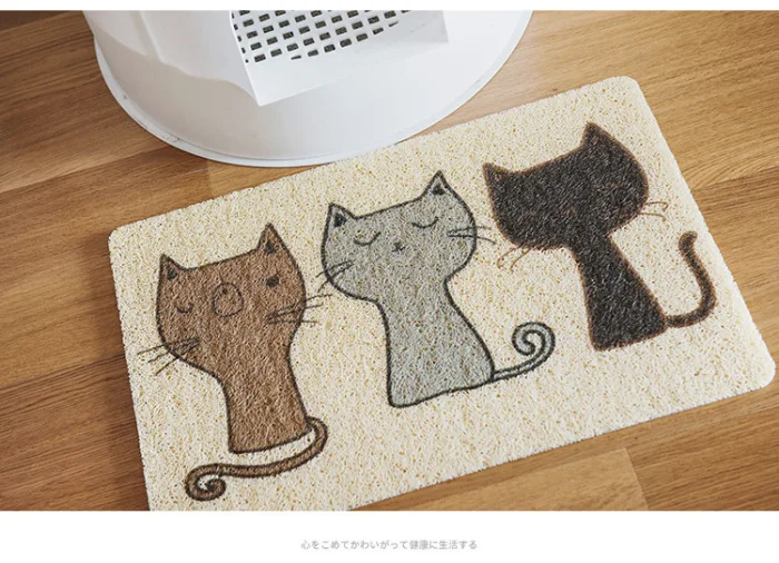 Newly Cats Litter Mat No Phthalate Non-Slip Grinding Claw Traps Litter Mats Soft PVC Pads