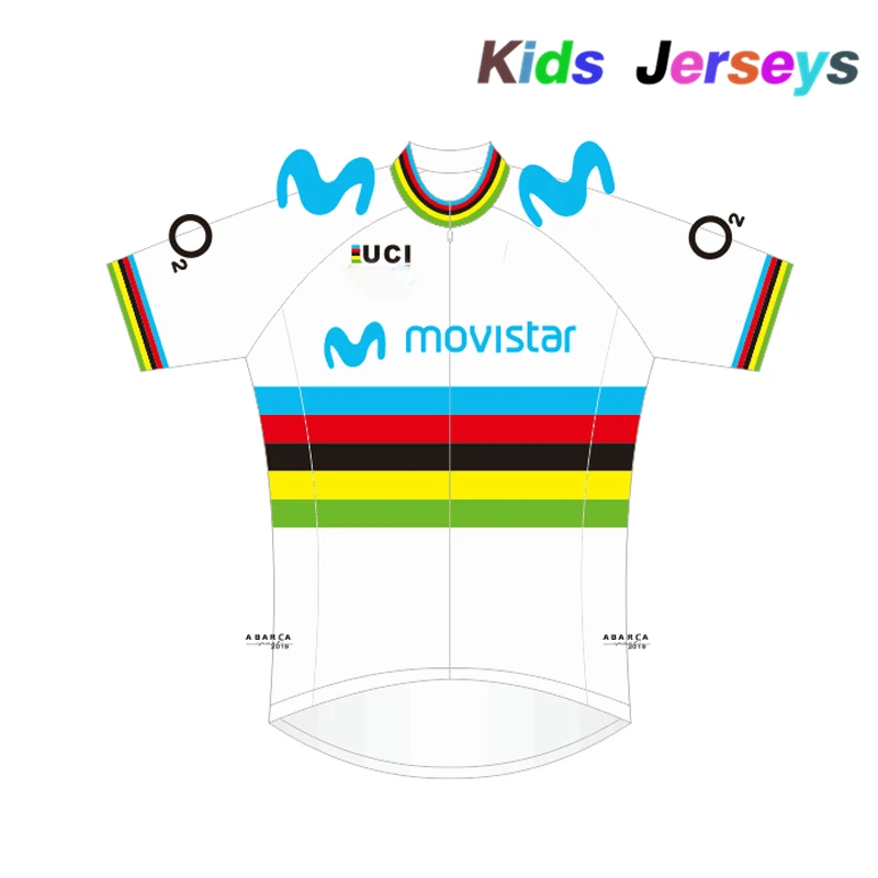 4 Movistar Pro Team Детский костюм для велоспорта с коротким рукавом, костюм для велоспорта, костюм для велоспорта MTB, Джерси, форма, одежда для велоспорта - Цвет: 4