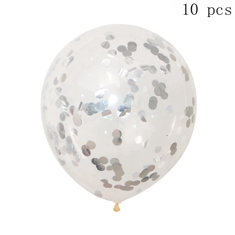 silver confetti 10 шт конфетти прозрачные воздушные шары из латекса цвета металлик год Рождество День рождения украшения для дома воздушные детские игрушки - Цвет: silver confetti