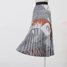 Для женщин с высокой талией Maillot De Bain Femme складки дикий тонкая серая юбка с принтом; сезон осень