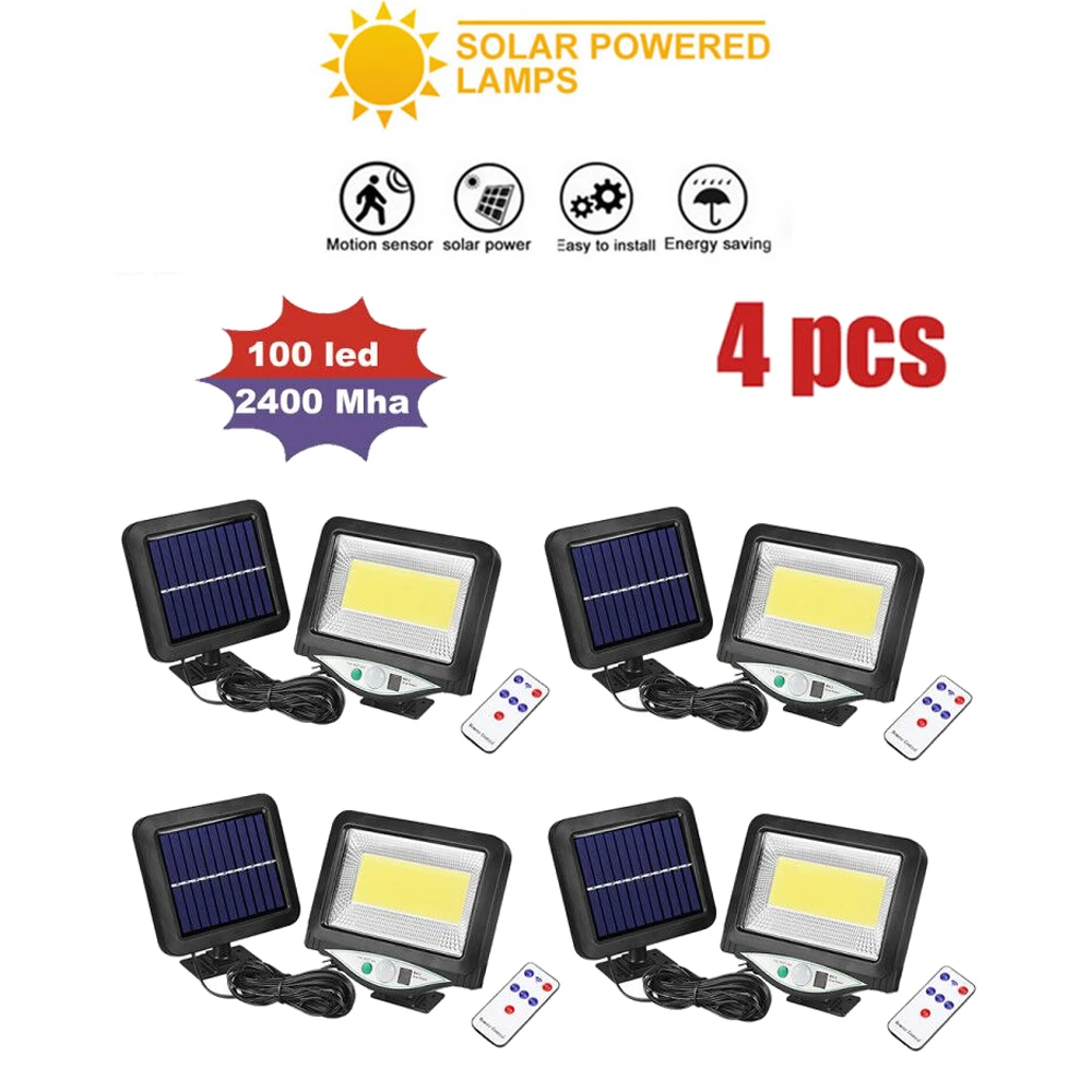 

LED New Solar Powered Light Outdoor Waterproof Garden 3 Mode LED Solar Lamps Pir Motion Sensor Security Wall Lamp remote 3 modes