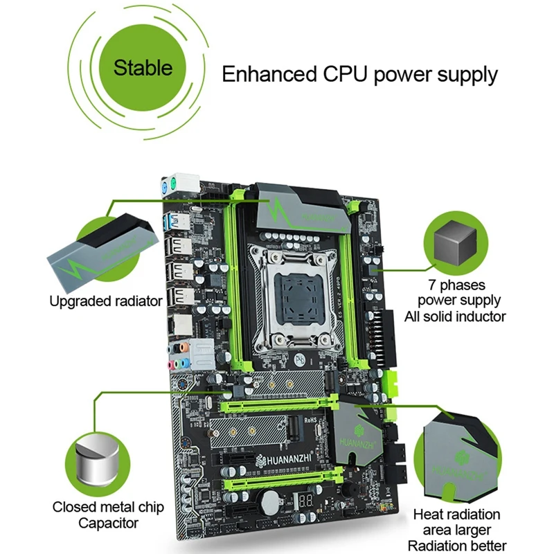 HUANANZHI X79-2.49 материнская плата LGA2011 ATX USB3.0 SATA3 PCI-E NVME M.2 SSD порт поддержка 4X16G памяти