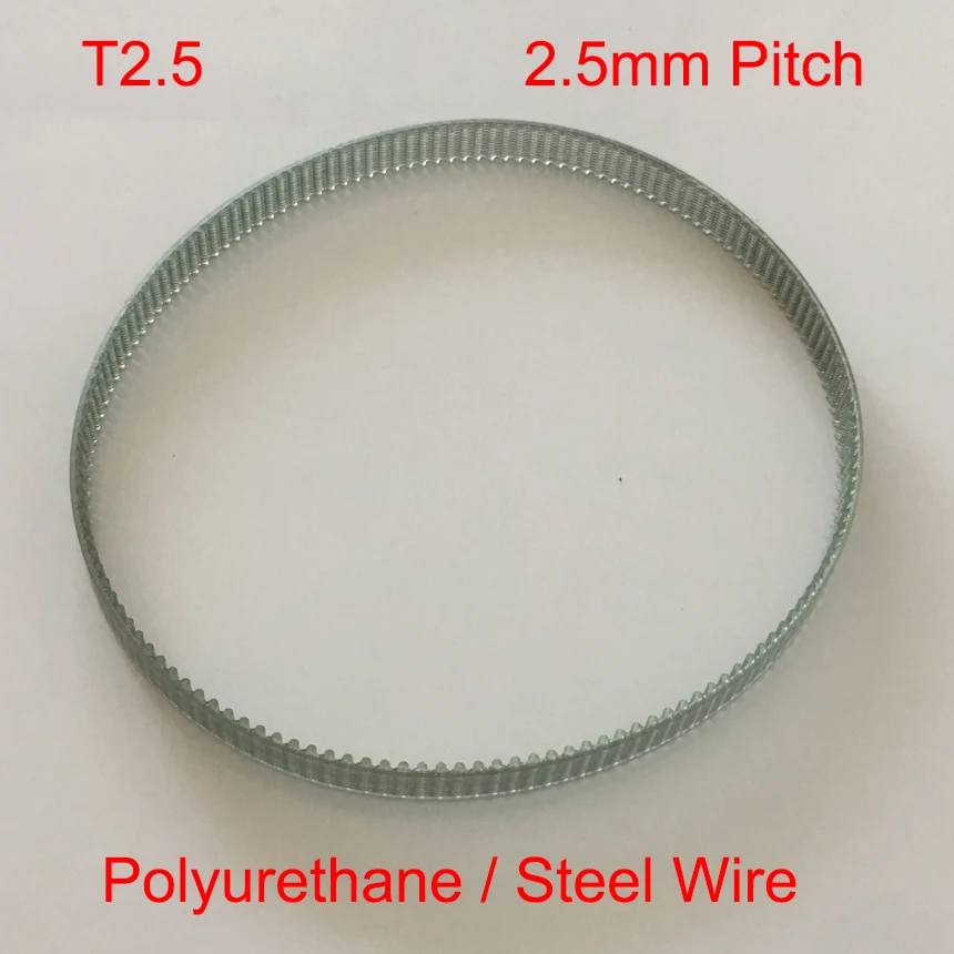 

T2.5-450mm 180 T Tooth 6/8/10mm Width 2.5mm Pitch Polyurethane PU Steel Wire Cogged Synchronous Timing Belt