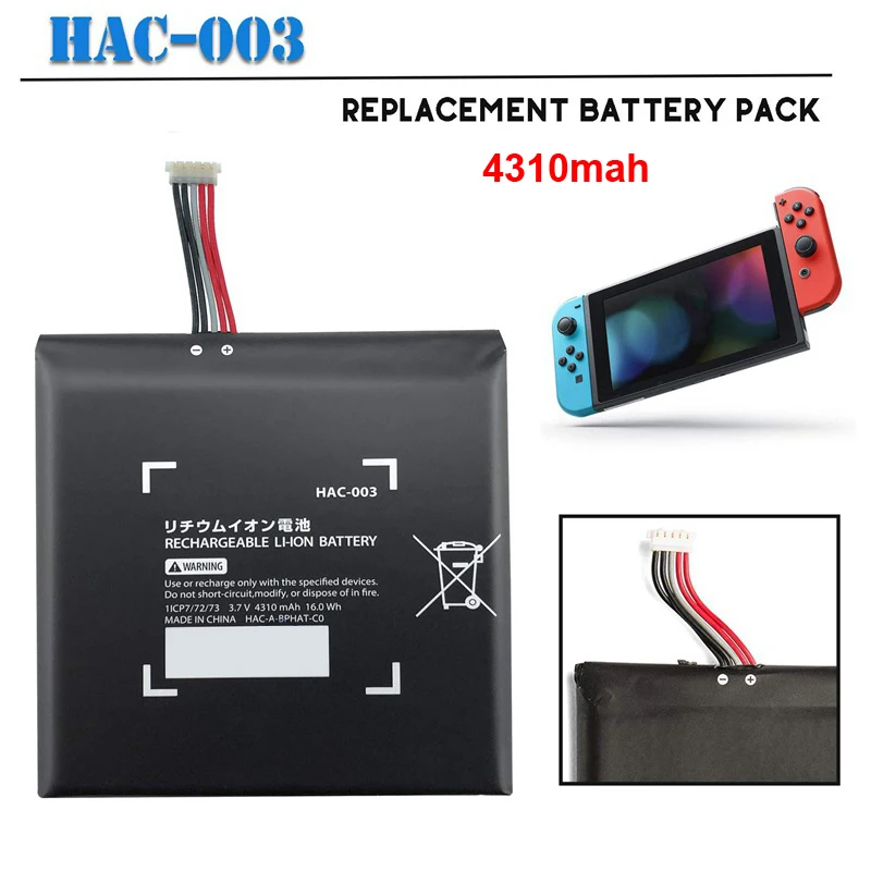 

HAC-003 4310mAh Rechargeable Li-ion Battery Replacement Charger Battery for Nintend Nitendo Switch Console Controller Battery