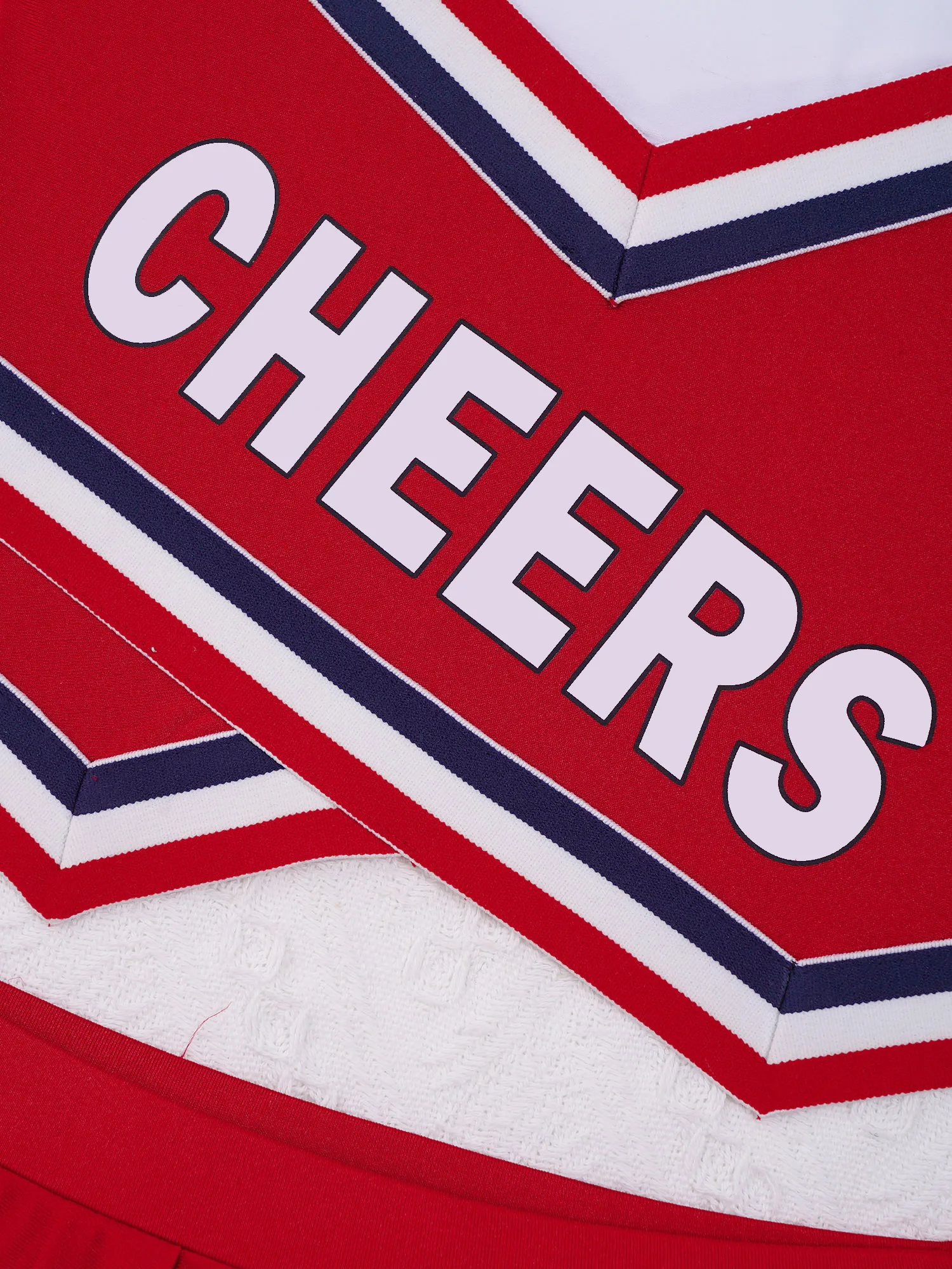 2Pcs Kids Girls Sport Dance Suit Cheerleader Costume V Neck Sleeveless Letters Cheers Print Vest and Pleated Skirt Set Outfit