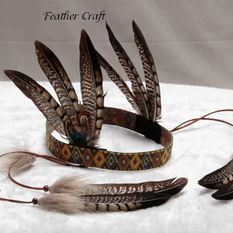 Indian Feather Headband Pheasant Hair 