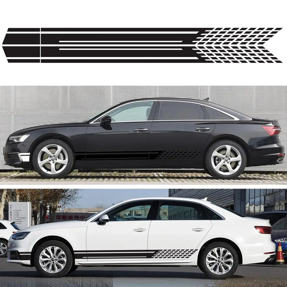 

Creative Car DIY Stripe Plaid Sticker Racing Line Car Auto Vinyl Film Body Sticker Universal Style Wholesale Quick delivery CSV