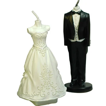 

Romantic Wedding Candle Bride Groom Cake Party Bougie Blanche White Gift Decorative Candle Diy Candles Bougie Mariage QLB096