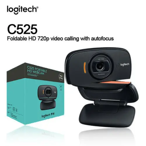 

Logitech C525 HD Webcam Portable 360 Rotating 720p 8Mega Video Auto Focus Calling USB Web Camera