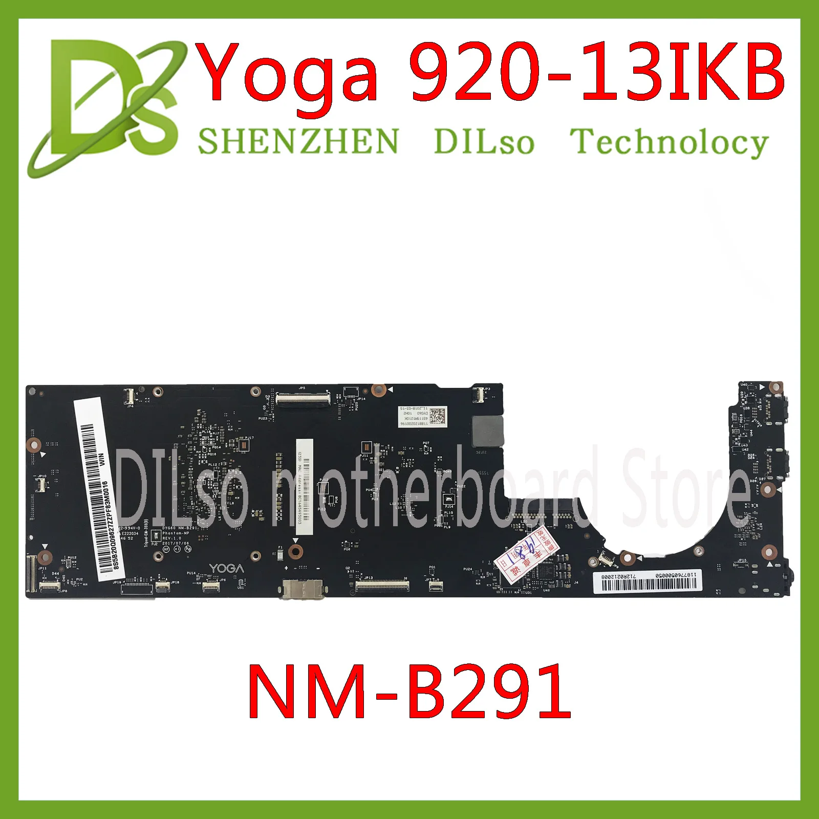 Kefu DYG60 NM-B291 для lenovo yoga 920 yoga 920-13IKB Материнская плата ноутбука 5B20Q09639 I7-8550U 8 Гб ram протестирована Оригинальная работа