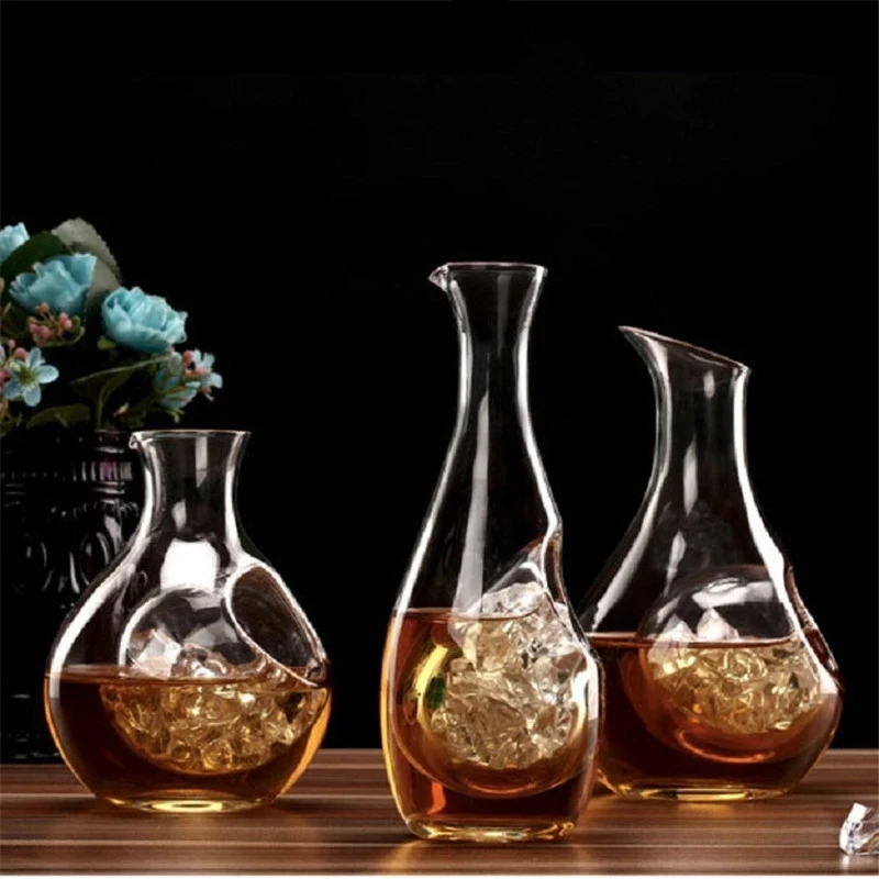 Whiskey Decanter Set Japan Crystal Ice Flask Glass Wine Bottle Hamster Nest Cooling Room Hole Sake Glass Beer Cooler Wine Dispenser Carafe Decanter