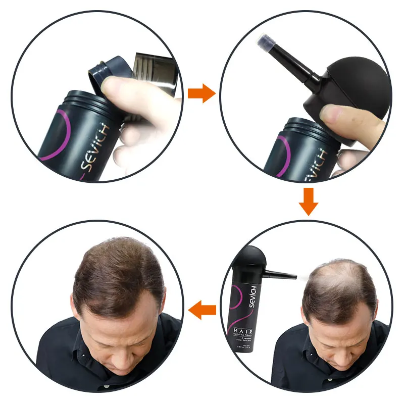 Sevich Hair Building Fiber Styling Color Powder refill 100g+gel 25g+Applicator Extension Keratin Thinning Hair Spray 3pcs/lot hair building powder hair building fibers