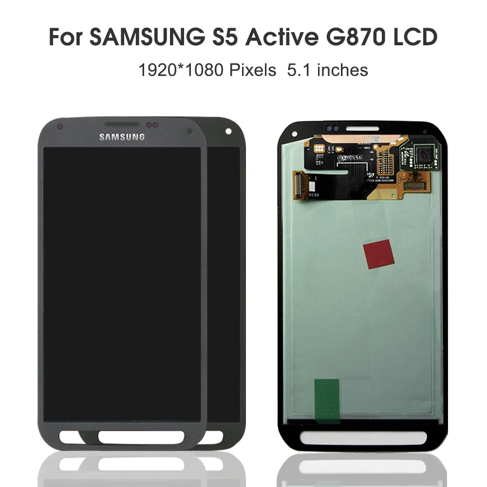 Протестированный ЖК-дисплей для samsung Galaxy S5 Active G870 ЖК-дисплей сенсорный экран дигитайзер в сборе для samsung S5 активный ЖК-дисплей
