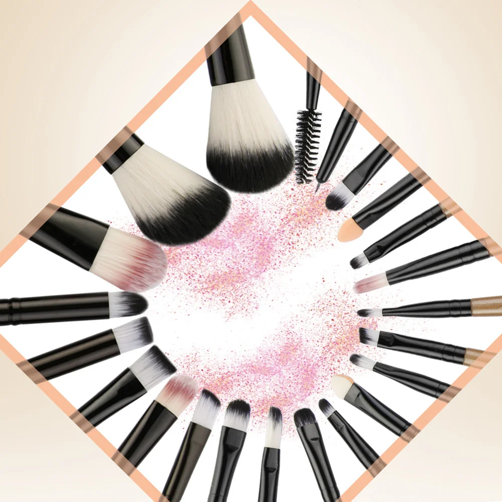 High Quality Bristles 22 Pcs  Makeup Brush Set With Plastic Handle Foundation Concealer Eyebrows Brushes Cosmetic Beauty Tools