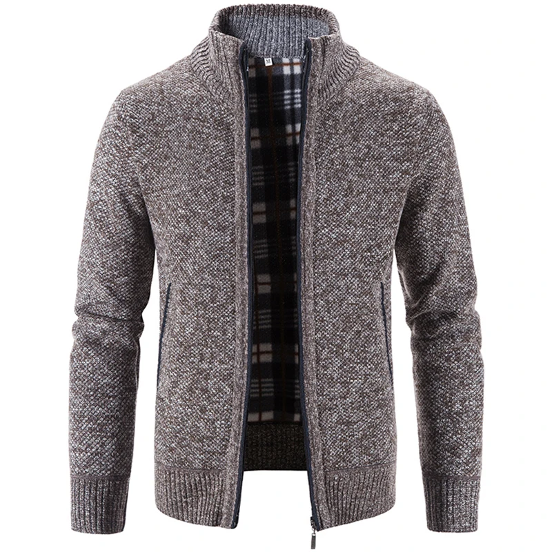 Men Knit Cardigan Sweater Fleece Jumper Coat Faux Fur New Orange Loose Sweatercoats Autumn Winter Cold Overcoat